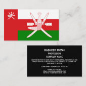 Omaanse Vlag & Nationaal Embleem, Vlag van Oman Visitekaartje (Voorkant / Achterkant)