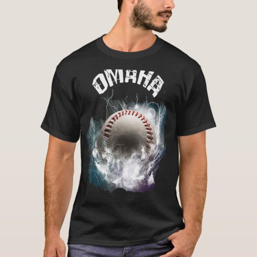 Omaha Baseball Retro T-shirt (Voorkant)