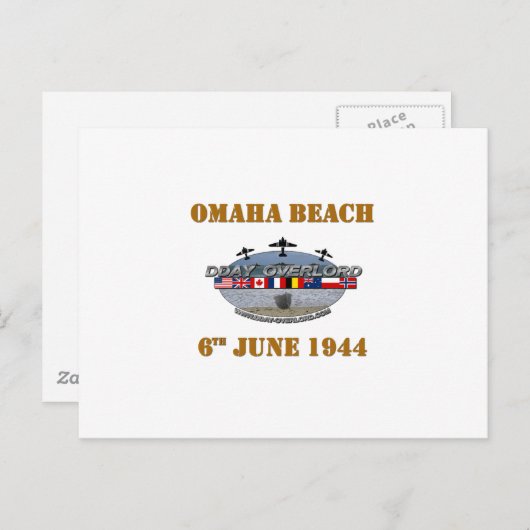 Omaha Beach 6th June 1944 Briefkaart (Voorkant / Achterkant)
