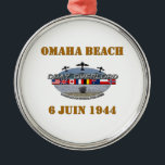 Omaha Beach Metalen Ornament<br><div class="desc">Omaha Beach: Normandië,  6 juni 1944</div>