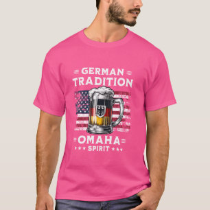 Omaha Bier Drinkende Amerikaanse Vlag Duitse Adela T-shirt