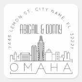 Omaha bruiloft | Afdichting van vooraf geadresseer Vierkante Sticker (Voorkant)