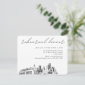 Omaha bruiloft elegante repetitie diner informatiekaartje (Staand voorkant)