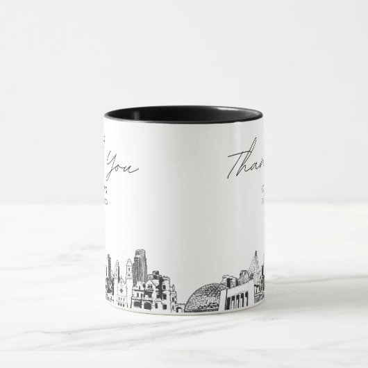 Omaha Bruiloft Minimale Aangepaste Koffie Mok (Midden)