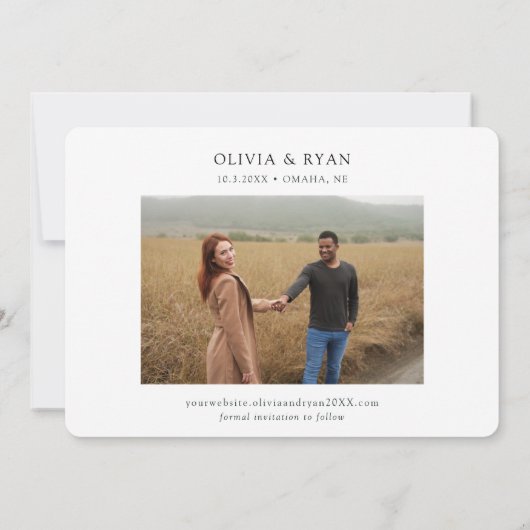Omaha Bruiloft Modern Save the Date Kaart (Achterkant)