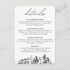 Omaha bruiloft verticale details informatiekaartje