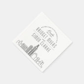 Omaha City Deco Skyline | Weddenschap Napkins Servet (Hoek)