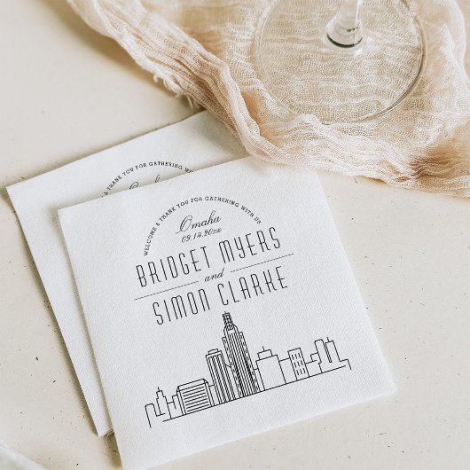 Omaha City Deco Skyline | Weddenschap Napkins Servet