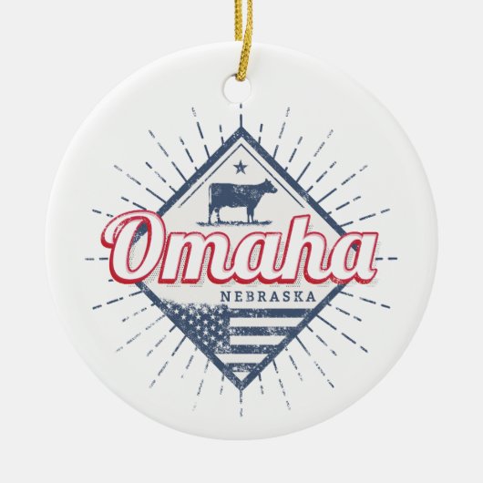 Omaha City Nebraska Verenigde Staten  Verenigde St Keramisch Ornament (Voorkant)