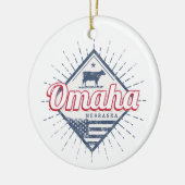 Omaha City Nebraska Verenigde Staten  Verenigde St Keramisch Ornament (Links)