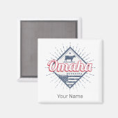 Omaha City Nebraska Verenigde Staten Verenigde St Magneet (Voorkant / Achterkant)