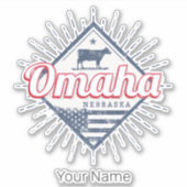 Omaha City Nebraska Verenigde Staten  Verenigde St Sticker (Voorkant)
