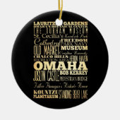 Omaha City of Nebraska State Typography Art Keramisch Ornament (Voorkant)