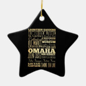 Omaha City of Nebraska State Typography Art Keramisch Ornament (Voorkant)