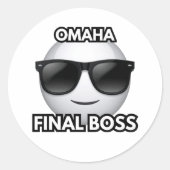 Omaha Final Boss Cool Emoji Sticker (Voorkant)