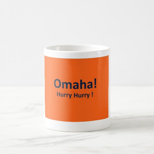 OMAHA. HURRY HURRY Coffee-MOK voor Denver Broncos Koffiemok (Center)