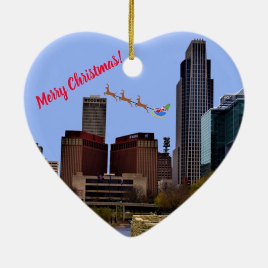 Omaha kerstversiering keramisch ornament (Achterkant)