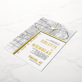 Omaha Love Locator | Stad thema bruiloft Folie Uitnodiging (Gedraaid)