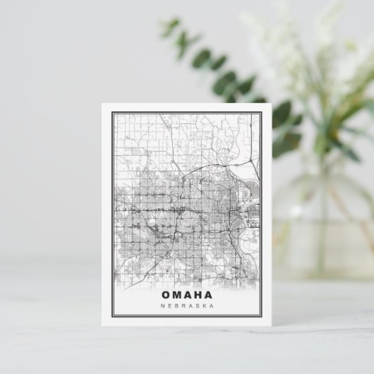 Omaha Map Briefkaart (Staand voorkant)