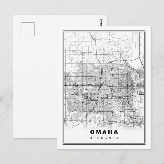 Omaha Map Briefkaart (Voorkant / Achterkant)