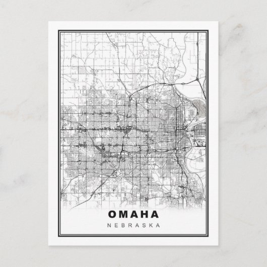 Omaha Map Briefkaart (Voorkant)