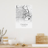 Omaha Map - Nebraska - City Map Poster (Keuken)