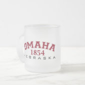 OMAHA, NB - 1854 MATGLAS KOFFIEMOK (Voorkant links)