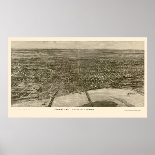 Omaha, NE Panoramic Map - 1906 Poster (Voorkant)