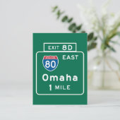 Omaha, NE Road Sign Briefkaart (Staand voorkant)
