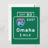 Omaha, NE Road Sign Briefkaart (Voorkant / Achterkant)