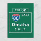 Omaha, NE Road Sign Briefkaart (Voorkant)
