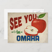 Omaha Nebraska Apple - Vintage Travel Briefkaart (Voorkant / Achterkant)