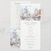 Omaha Nebraska Aquarel Landschap Trouwprogramma Kaart (Voorkant / Achterkant)