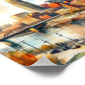 Omaha Nebraska Beroemde Reisplekken waterverf Poster (Hoek)