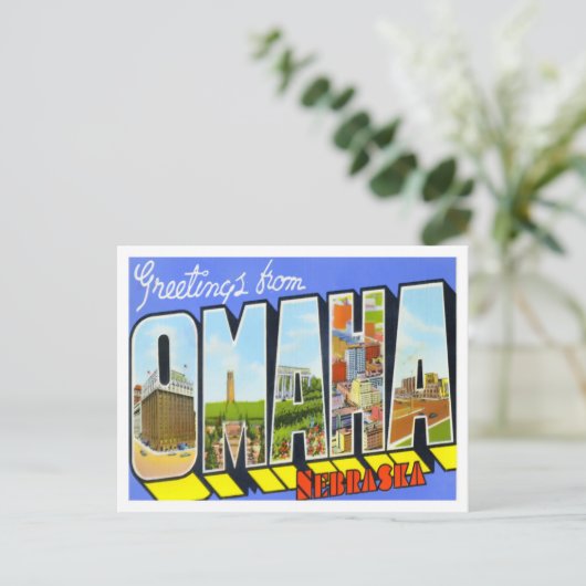 Omaha, Nebraska Big Letters Briefkaart (Staand voorkant)