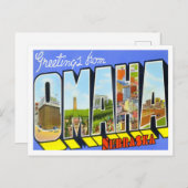 Omaha, Nebraska Big Letters Briefkaart (Voorkant / Achterkant)