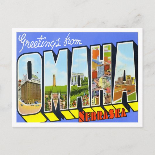 Omaha, Nebraska Big Letters Briefkaart (Voorkant)