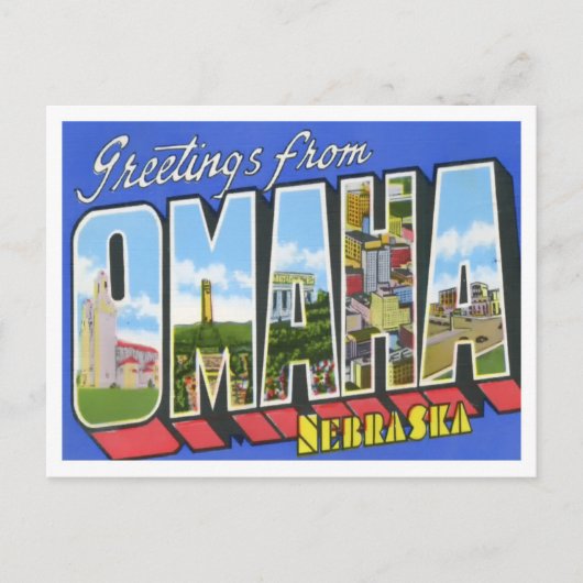 Omaha, Nebraska Big Letters Briefkaart (Voorkant)