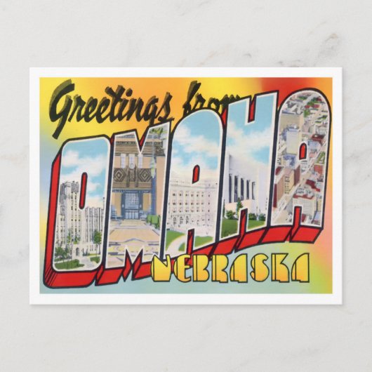 Omaha, Nebraska Big Letters Briefkaart (Voorkant)