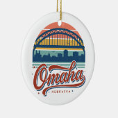 Omaha Nebraska Bob Kerrey-brug Keramisch Ornament (Rechts)