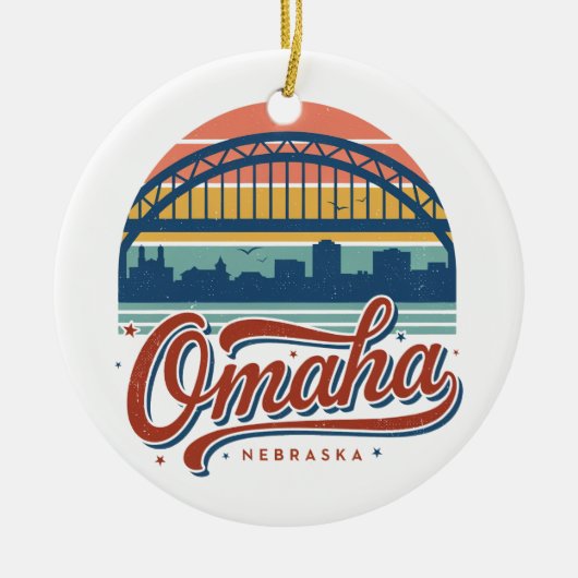 Omaha Nebraska Bob Kerrey-brug Keramisch Ornament (Voorkant)