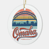 Omaha Nebraska Bob Kerrey-brug Keramisch Ornament (Links)