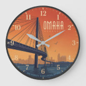 Omaha Nebraska Bridge Grote Klok (Voorkant)