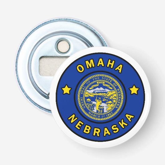 Omaha Nebraska Button Flesopener (Voorkant)