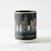 Omaha, Nebraska City Skyline Coffee Mok (Midden)