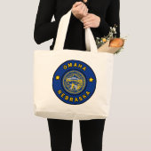 Omaha Nebraska Grote Tote Bag (Voorkant (product))