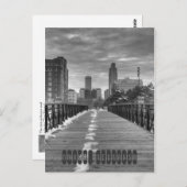 Omaha Nebraska in Zwarte op Wit Briefkaart (Voorkant / Achterkant)