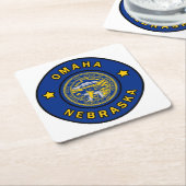 Omaha Nebraska Kartonnen Onderzetters (Schuin)