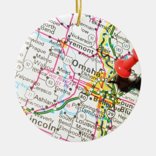 Omaha, Nebraska Keramisch Ornament (Voorkant)