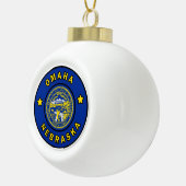 Omaha Nebraska Keramische Bal Ornament (Rechts)